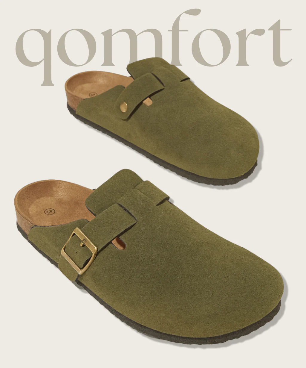 Genuine Suede Clogs by Qomforta
