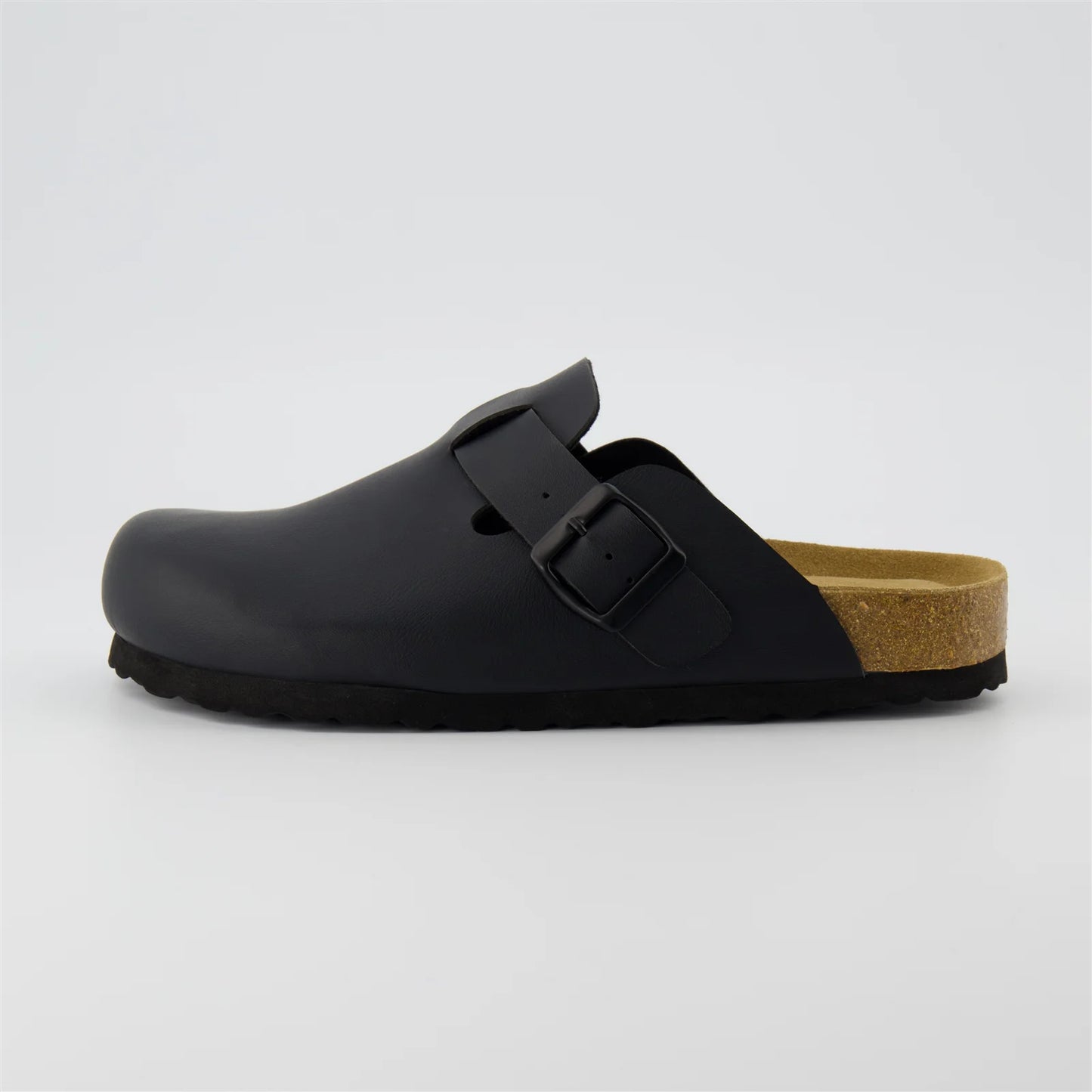 Hana Slip-On Buckle Clog with Cork Footbed +Memory Foam