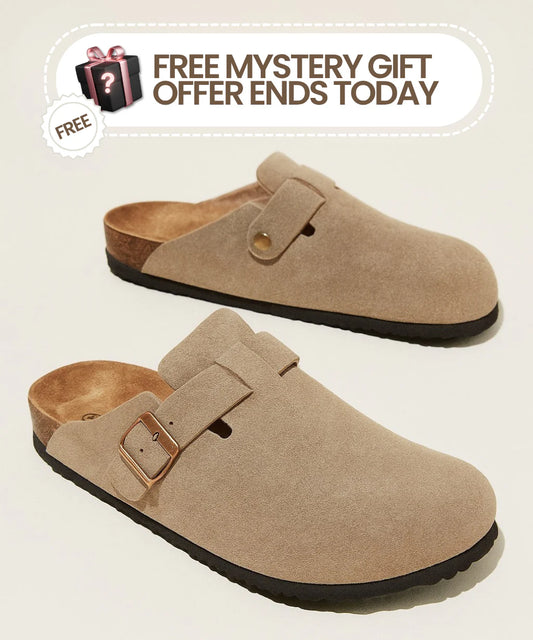 Genuine Suede Clogs by Qomforta