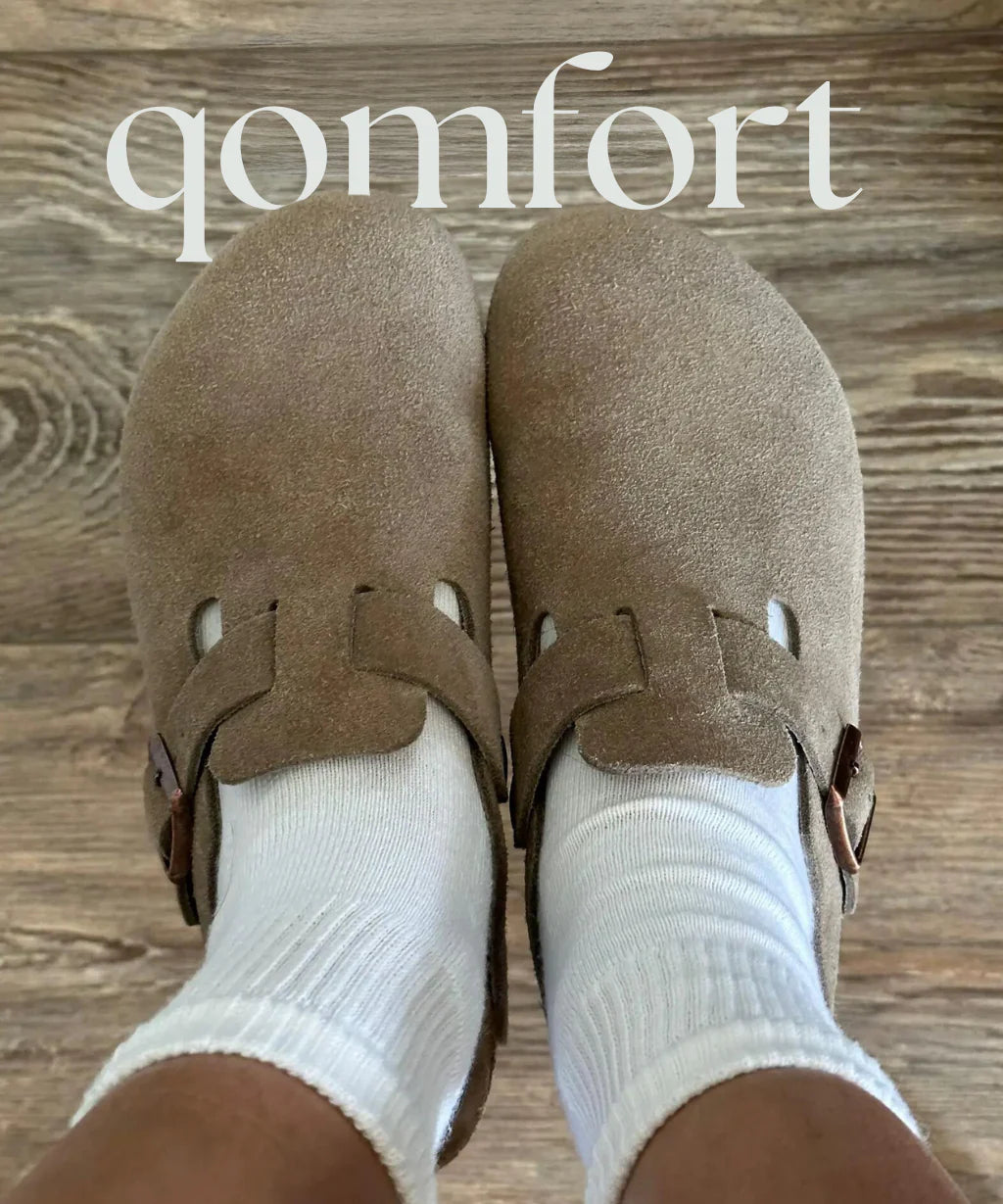 Genuine Suede Clogs by Qomforta