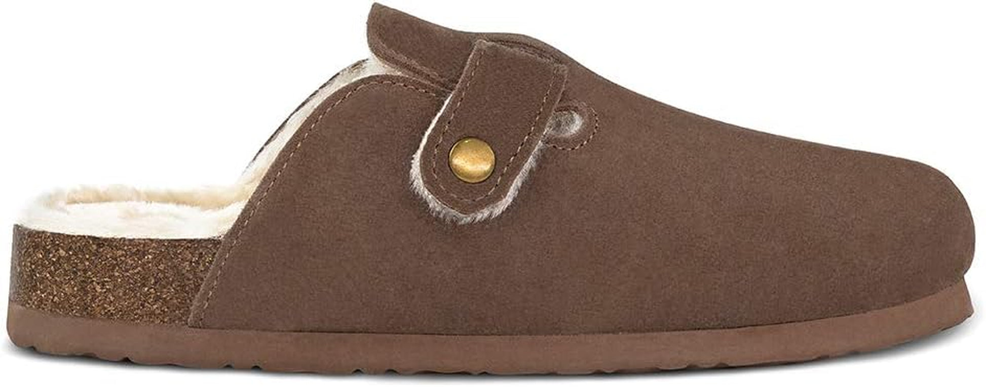 Women'S Black Cow Suede Leather Clogs, Plush Lined, Size 8-9, Winter Warm Shoes