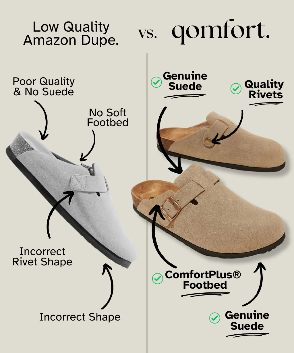 Genuine Suede Clogs by Qomforta
