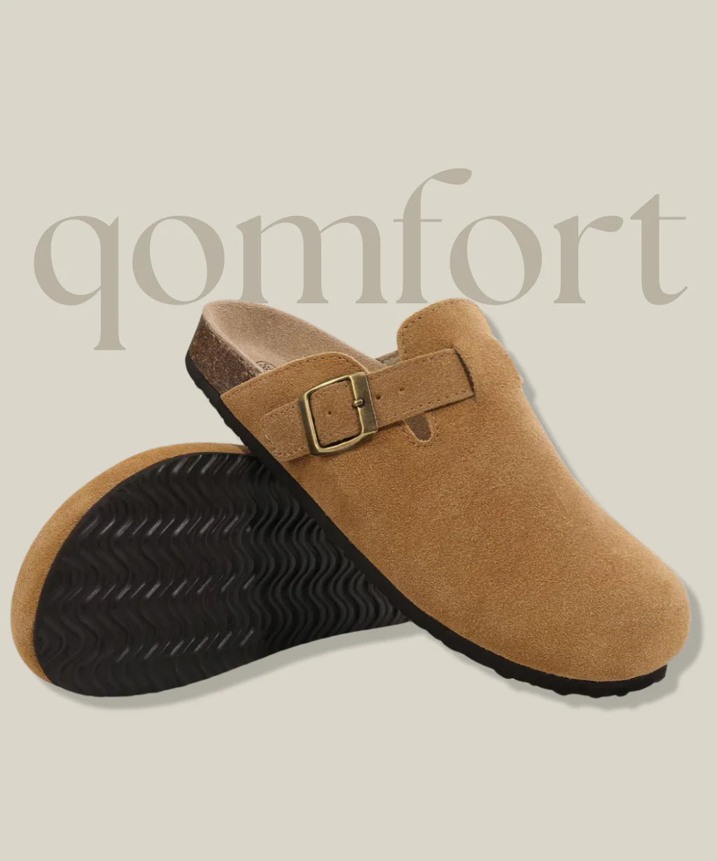 Genuine Suede Clogs by Qomforta